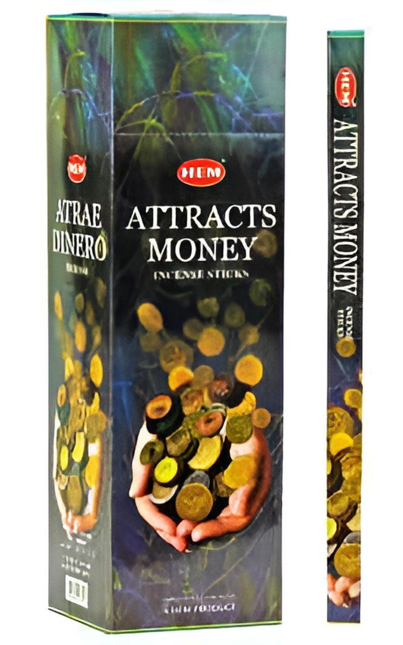 Hem Attracts Money Incense - 8 Stick Packs (25 Packs Por Box)