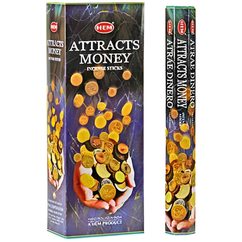Hem Attracts Money Incense - 20 Sticks Pack (6 Packs Por Box)