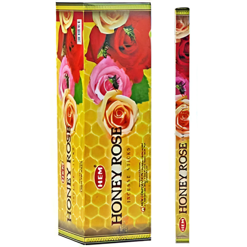 Hem Honey Rose Incense - 8 Sticks Pack (25 Packs Por Caja)