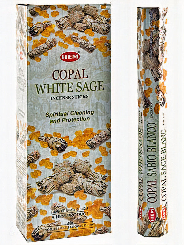 Hem Copal White Sage Incense - 20 Sticks Pack (6 Packs Per Box)