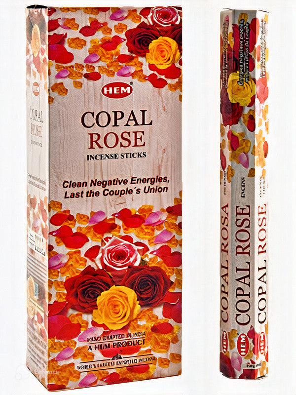 Hem Copal Rose Incense - 20 Sticks Pack (6 Packs Por Box)